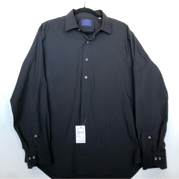 NWT Lorenzo Uomo long sleeve performance stretch trim fit shirt 17.5 X 34/35 - Picture 4 of 4